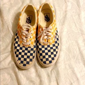 Checkered Vans(red,blue,yellow)